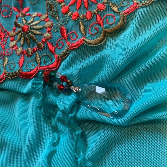 VS Vintage Y2K Pink Label Moroccan Embroidered Bohemian Crystal Babydoll & Panty - Picture 12 of 15